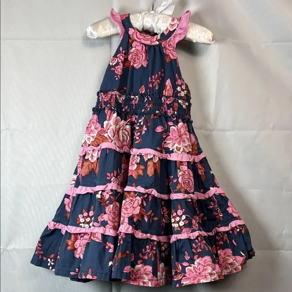 Matilda Jane Enchanted Garden Clarabelle Halter  blue and pink floral dress 2